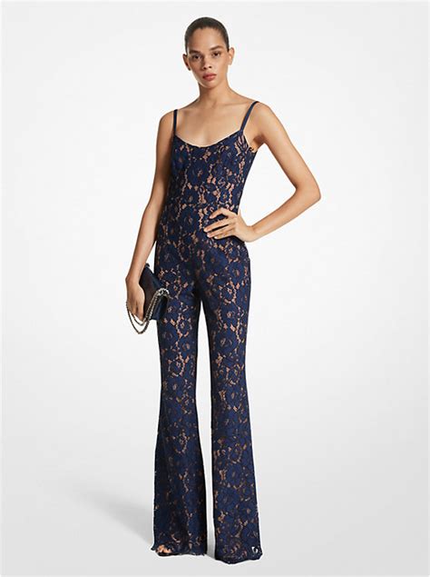 floral lace jumpsuit michael kors mh78xeg92t|Metallic Floral Lace Jumpsuit .